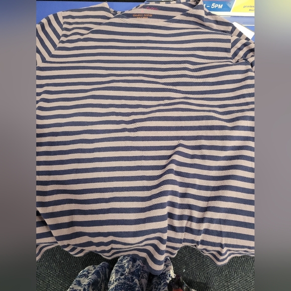 Gudren Sjoden XL Blue BeigeStriped Long Sleeve Top - Picture 13 of 13